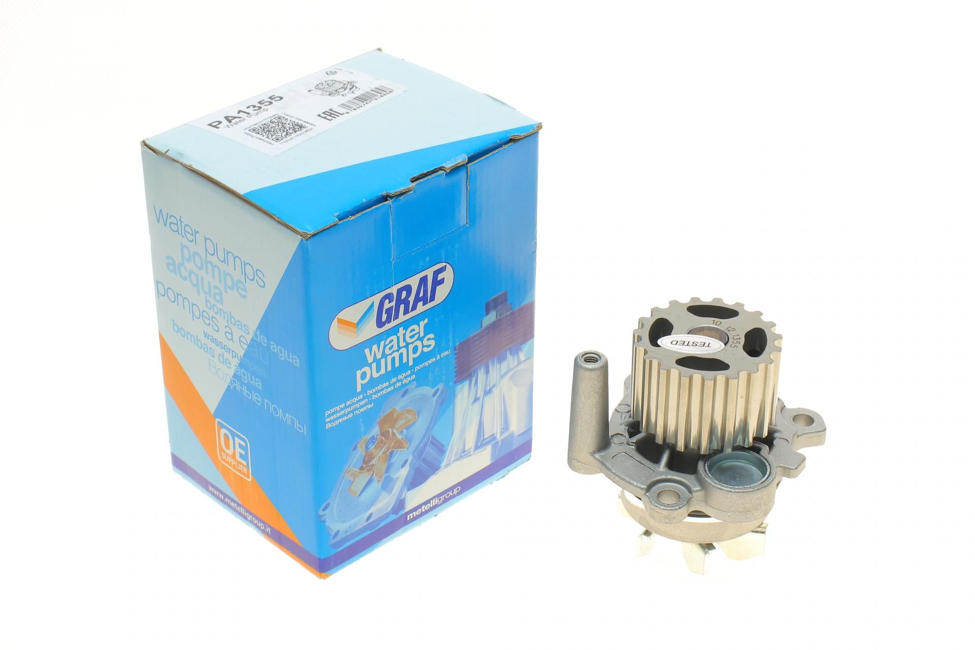 Водяная помпа Graf Audi A3-A6/Seat/Skoda/VW Golf/Passat 1.9-2.0TDI 19zR/B 7 лопастей h шкива 34 мм/d им. 64 мм (PA1355)