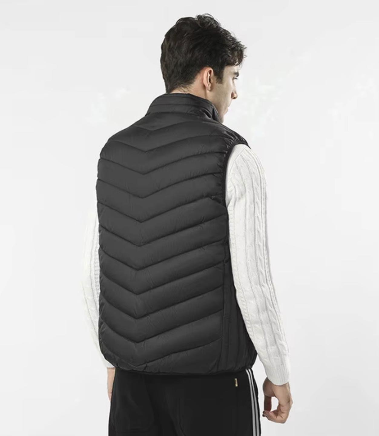 Жилетка-безрукавка чоловіча тепла з підігрівом від повербанка 3 режими 2XL Чорний - фото 5