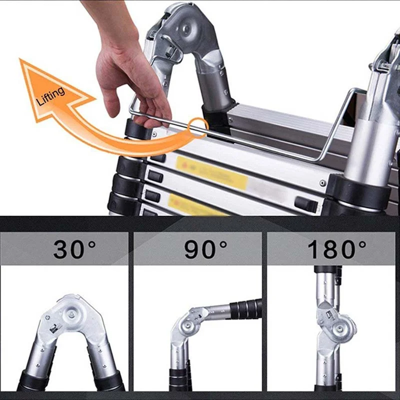 Драбина телескопічна подвійна 7 сходинок 2,2 + 2,2 м - фото 3 Драбина телескопічна подвійна 7 сходинок 2,2 + 2,2 м - фото 3