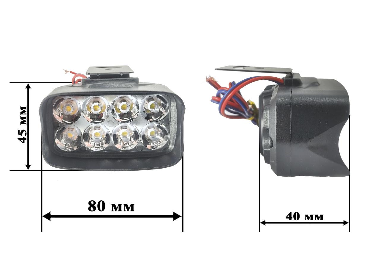 Комплект LED фар 8 диодов - фото 3