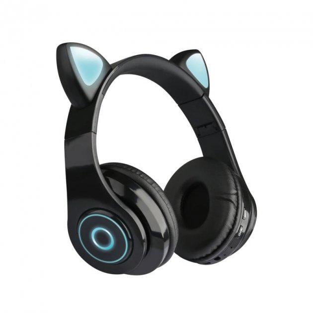 Наушники беспроводные Wireless CatEar Y47 с Bluetooth гарнитурой 5.0 и LED подсветкой Черный