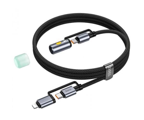 Кабель Hoco U138 Type-C/Lightning to Type-C/LED Light 1,2 м Black