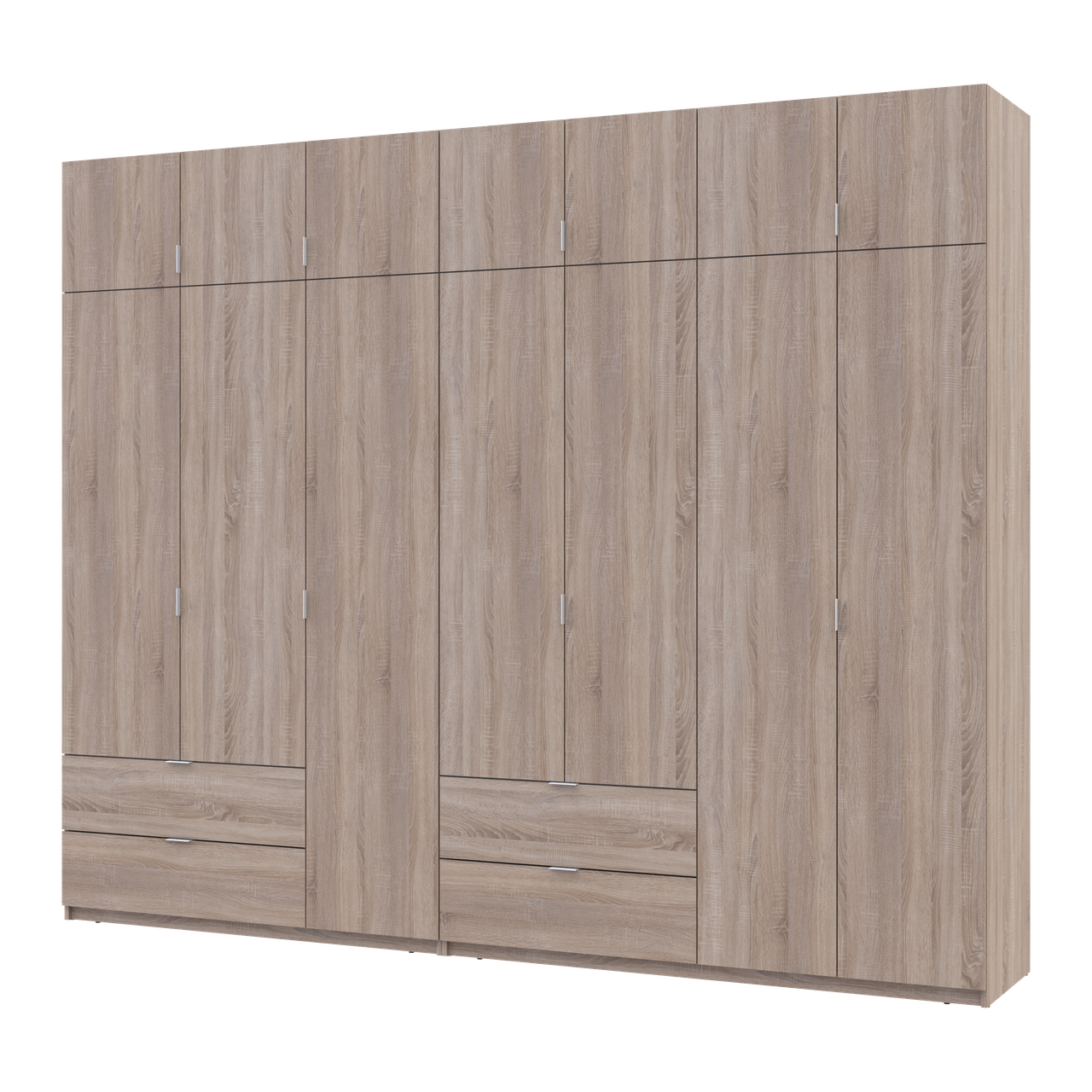 Шафа розпашна для одягу Doros Лукас 3+4 ДСП 295х50х240 см Дуб сонома (42005123)