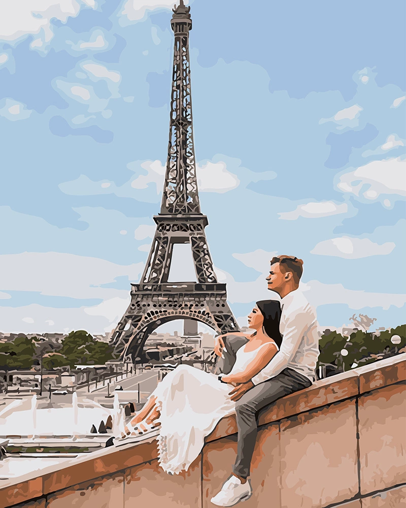 Картина по номерам Brushme Пара в Париже 40х50 см  (skl-GX25455)