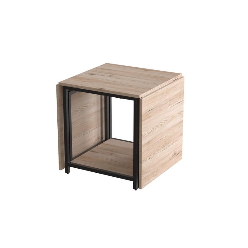 Стіл журнальний трансформер Ferrum-decor Kub Kombo Чорний метал ДСП Дуб Сан-Марино (FRD-105151) - фото 3