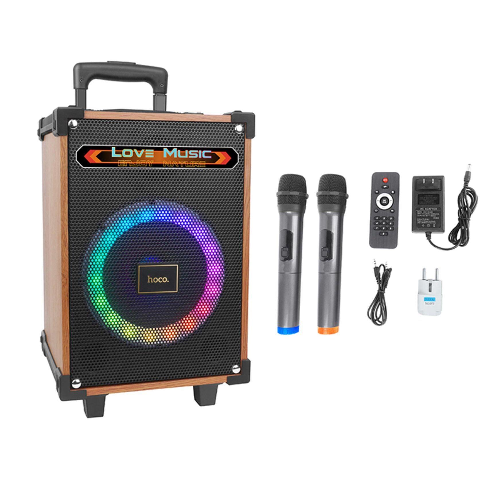 Портативная колонка Hoco HA2 Wave Bluetooth 2 микрофона Wooden pattern (00000066138_1)