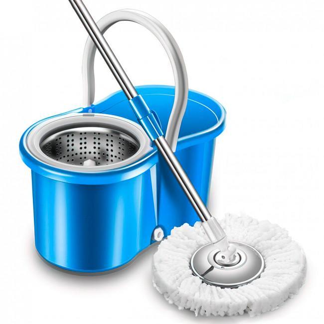 Швабра с ведром для уборки Magic Spin Mopset с вращающейся системой отжима Синий (147-46-43012)