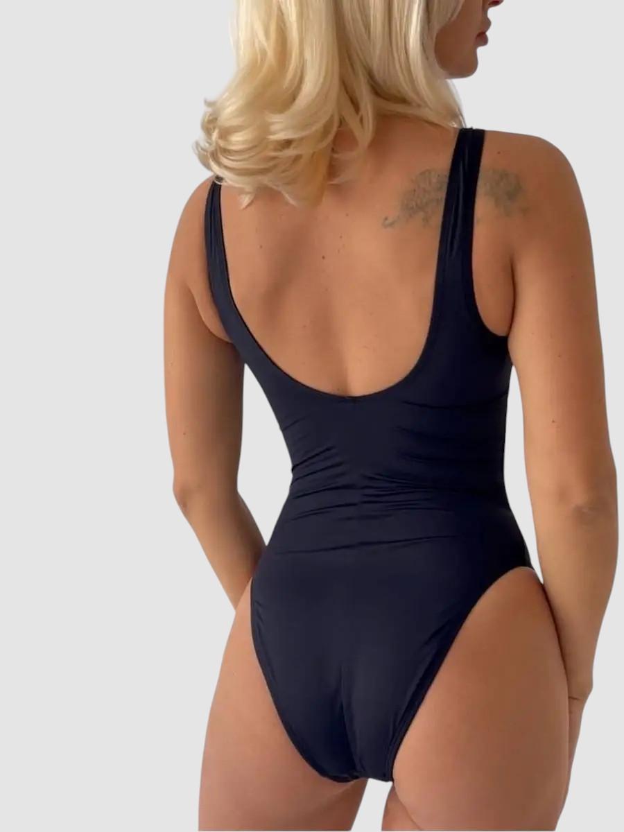 Женский купальник слитный Sisianna 7697k мягкая чашка с сеткой без застежки р. 40 Черный (26789910) - фото 3