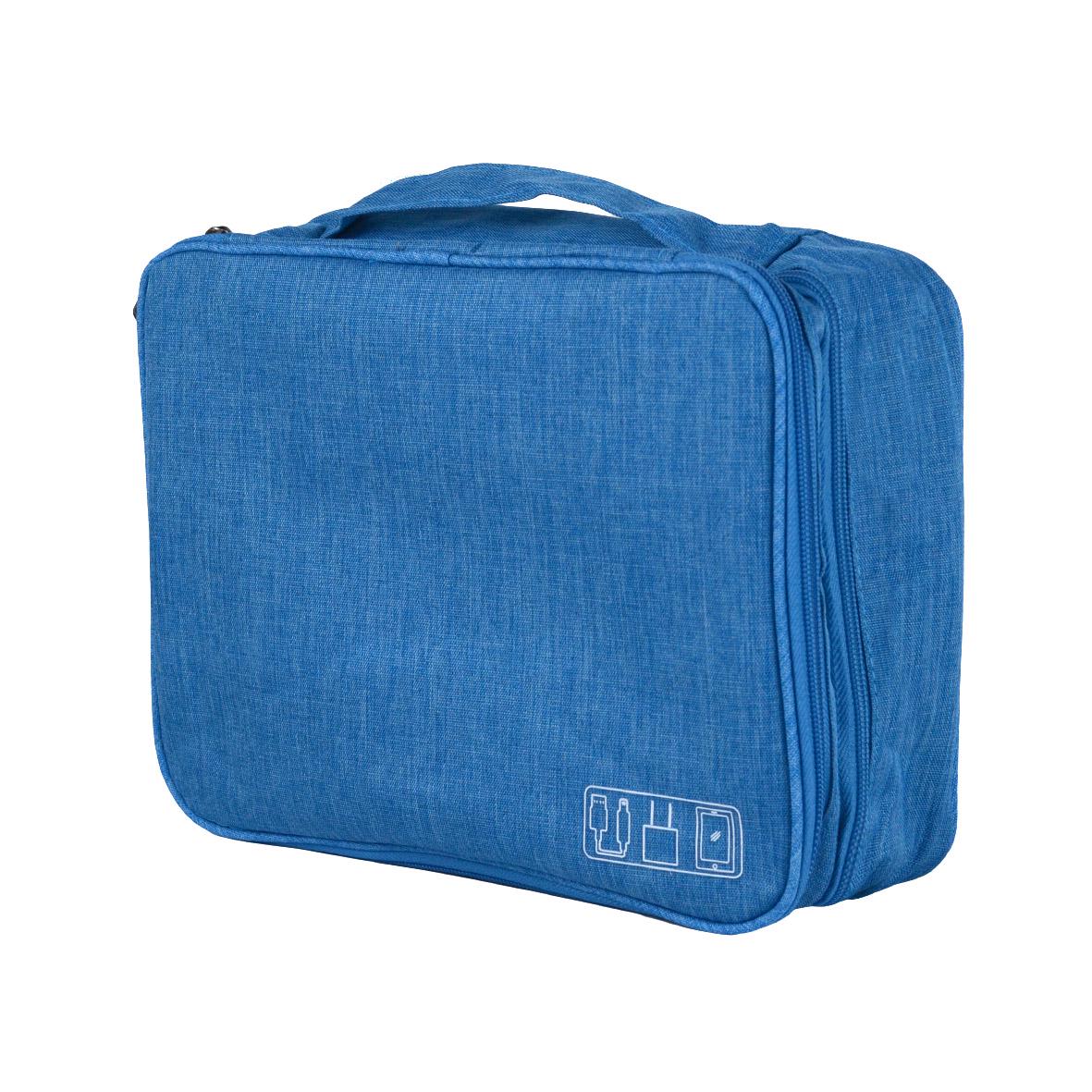 Органайзер для зарядних пристроїв і кабелів 2 відділення 26,5х19,5х9,5 см Блакитний (ОД-302-1) - фото 1 Органайзер для зарядних пристроїв і кабелів 2 відділення 26,5х19,5х9,5 см Блакитний (ОД-302-1) - фото 1