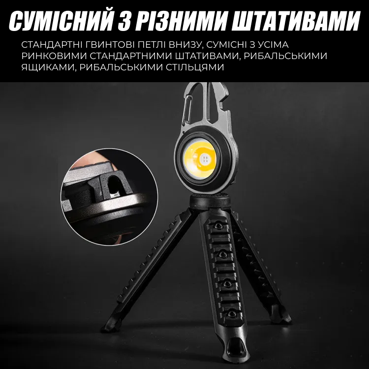 Ліхтарик USB світлодіодний COB Andowl Q-CB07з акумулятором 500mAh Чорний (1489ba8c) - фото 5