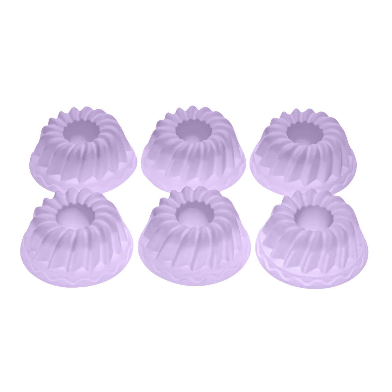 Набір силіконових форм для випічки 6 шт. Бузковий (1801179099)