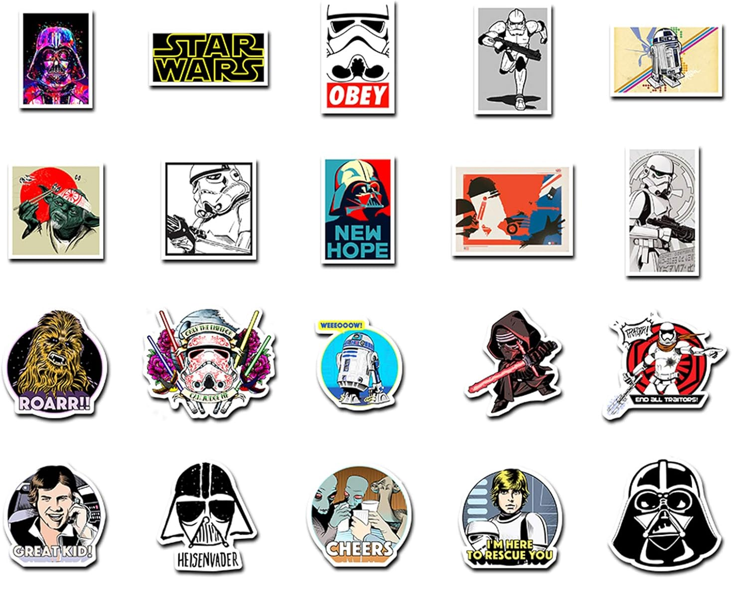 Набор наклеек Star Wars для гаджета/телефона 20 шт. (10021)