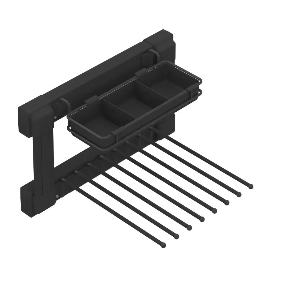 Брючница Starax S-6735-A выдвижная левая с корзиной 450 мм Антрацит (S-6755)