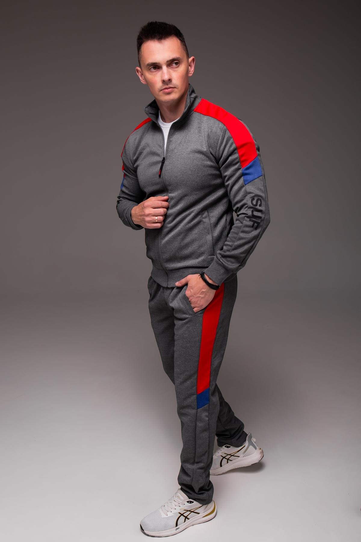 Костюм чоловічий спортивний Suf трикотажний 3XL Сірий (2409/4) - фото 2 Костюм чоловічий спортивний Suf трикотажний 3XL Сірий (2409/4) - фото 2
