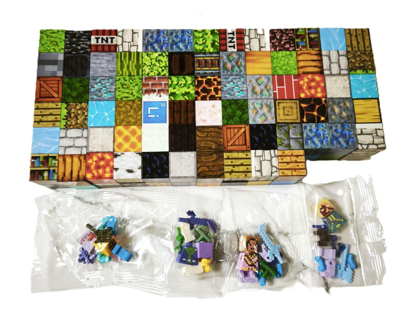 Конструктор магнитный Minecraft 150 деталей 4 фигурок (050/2)