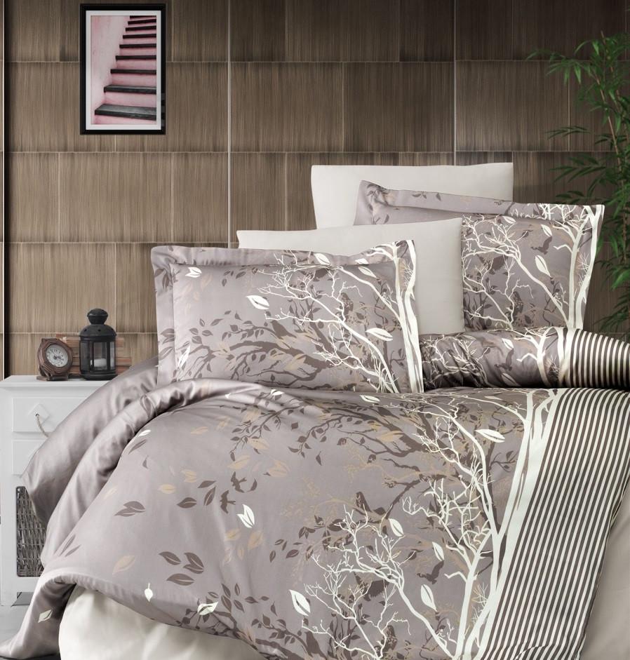 Постельное белье First Choice Living сатин евро Brown (35833883)
