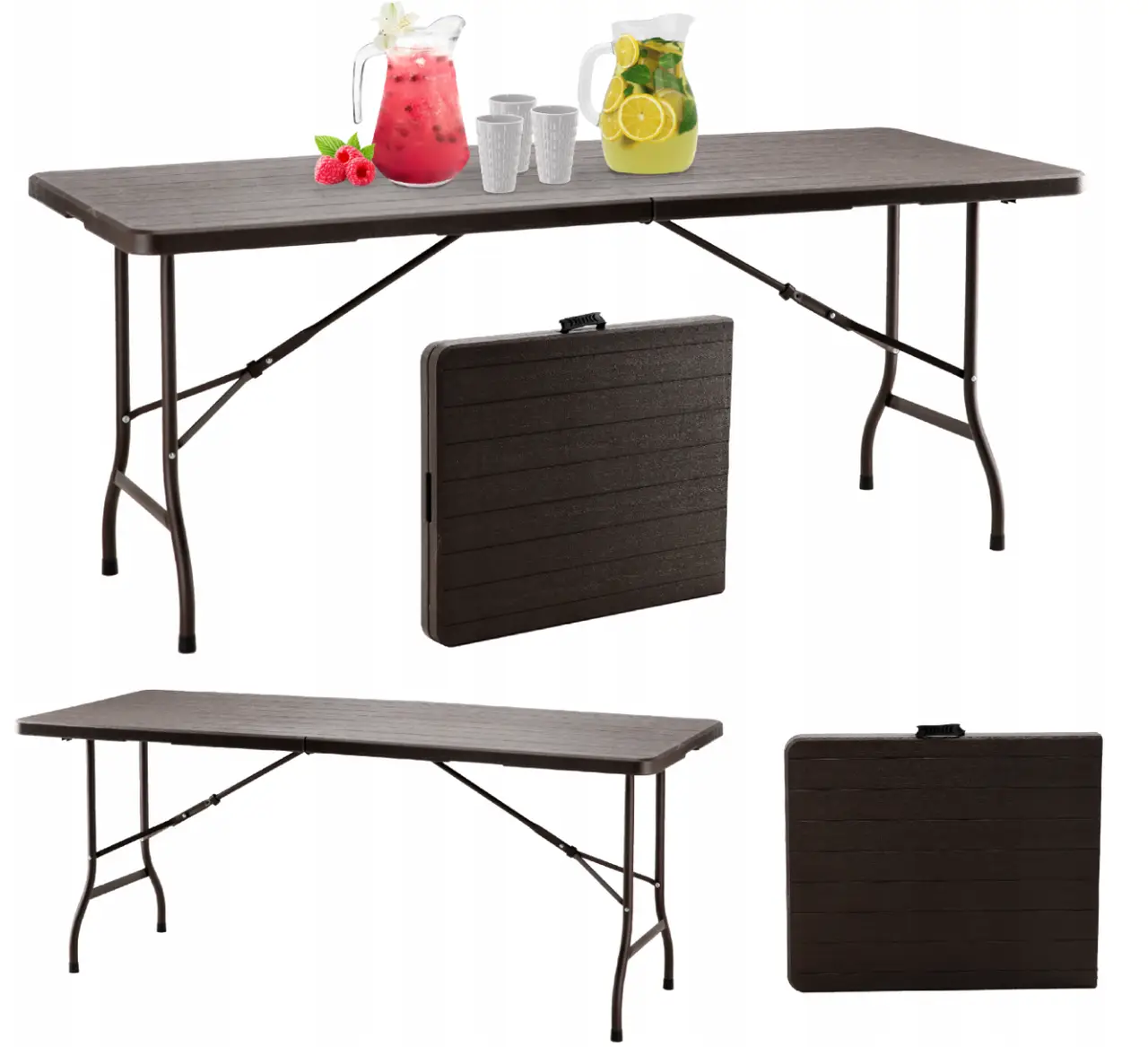 Стол туристический складной GardenLine ZUM0988 180x75x72 см Коричневый (100785) - фото 3 Стол туристический складной GardenLine ZUM0988 180x75x72 см Коричневый (100785) - фото 3