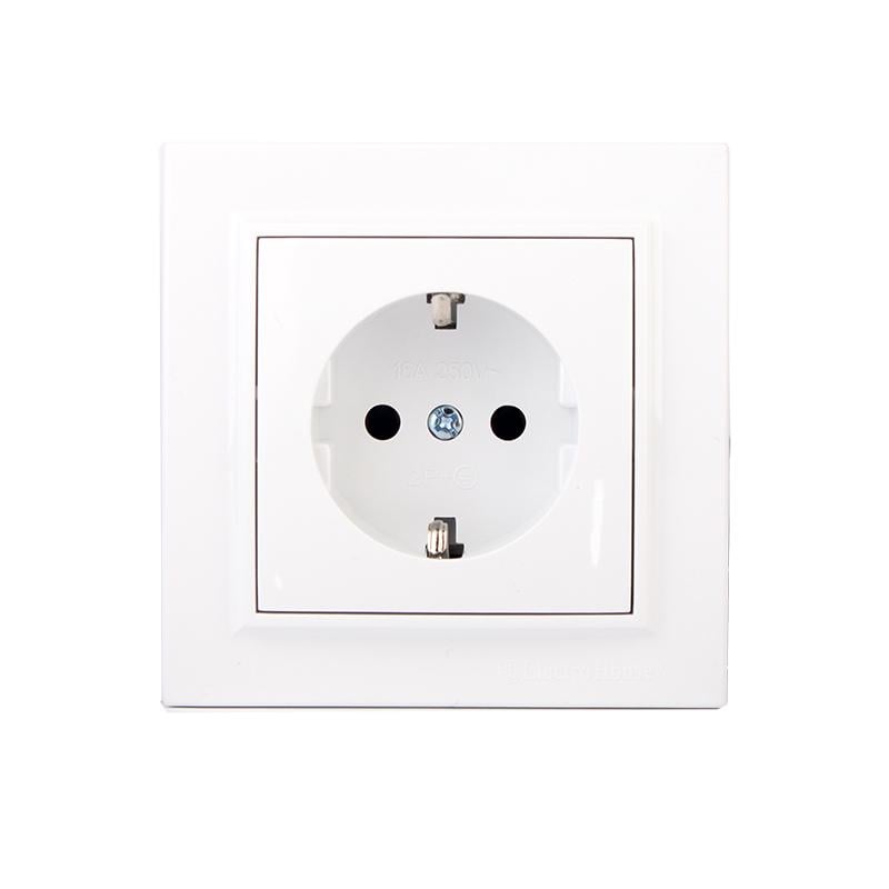 Розетка встроенная с заземлением термопластик ElectroHouse 16A Белый (2132)