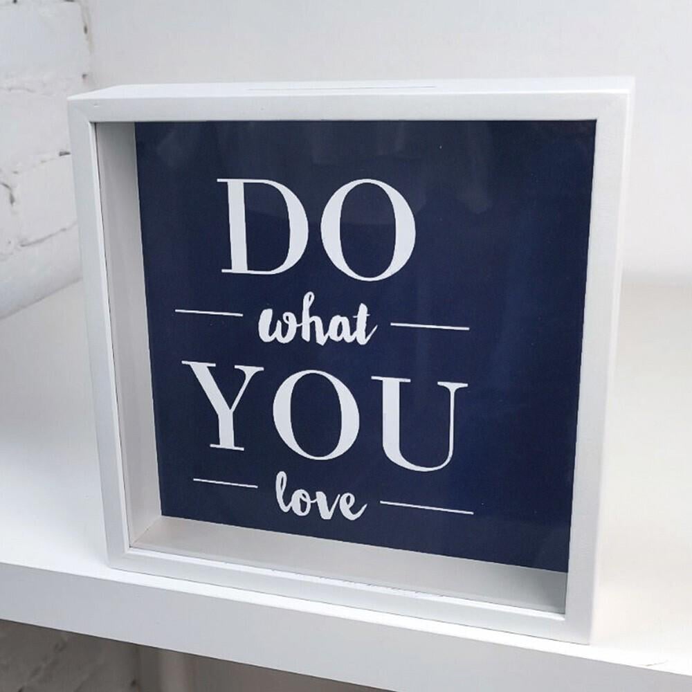 Скарбничка для грошей дерев'яна Do what you love 22х22х5 см (sp7-640498209)