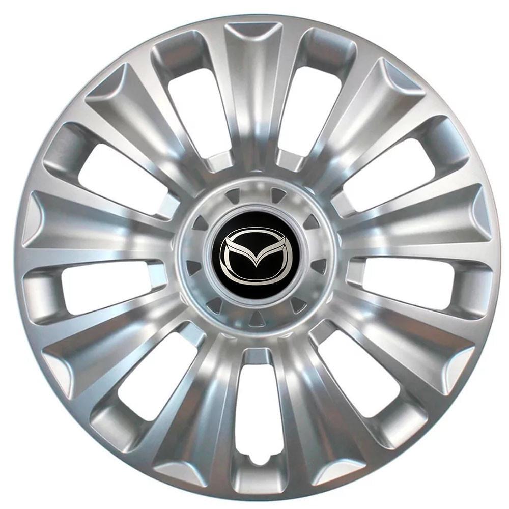 Колпаки SJS R16 с логотипом Mazda 424 4 шт. Серебристый (2654555414)