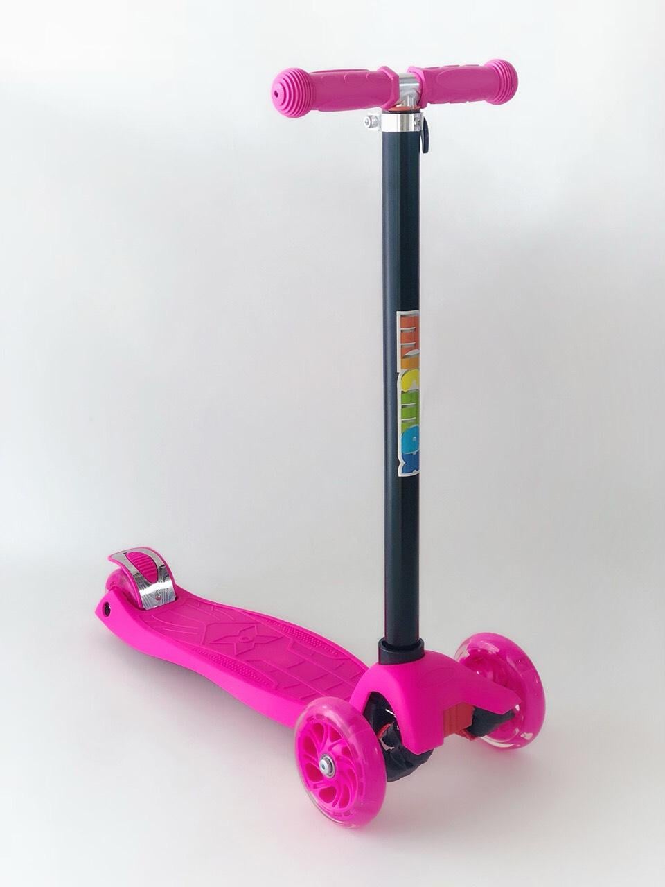 Самокат детский Scooter Pro с подсветкой колес 036 Розовый (036-pink)