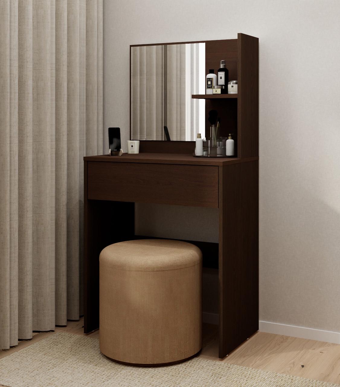 Туалетний столик ДСП ТС-5 із дзеркалом полицями та висувним ящиком Венге (28918319)