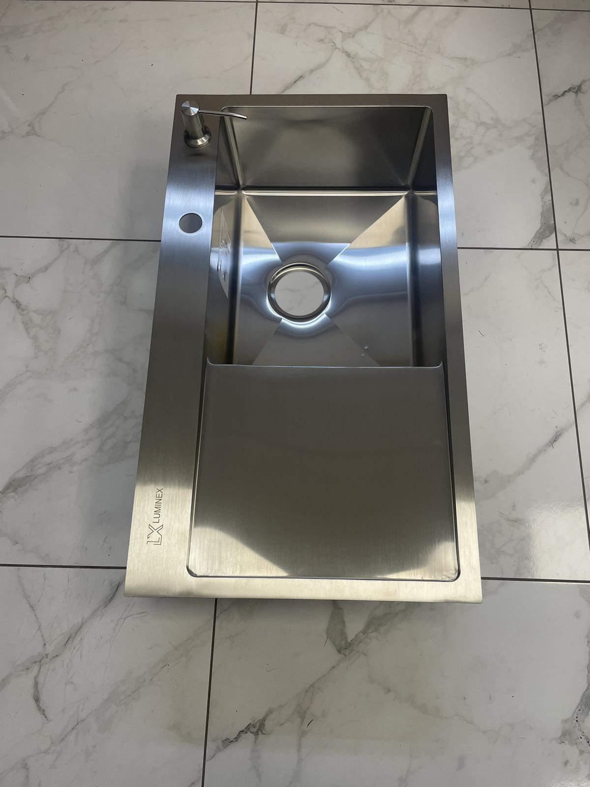 Мойка кухонная Luminex 7844 правая/смеситель-кран Lidz Aria 04R-BFS для кухни гибкий - фото 2 Мойка кухонная Luminex 7844 правая/смеситель-кран Lidz Aria 04R-BFS для кухни гибкий - фото 2