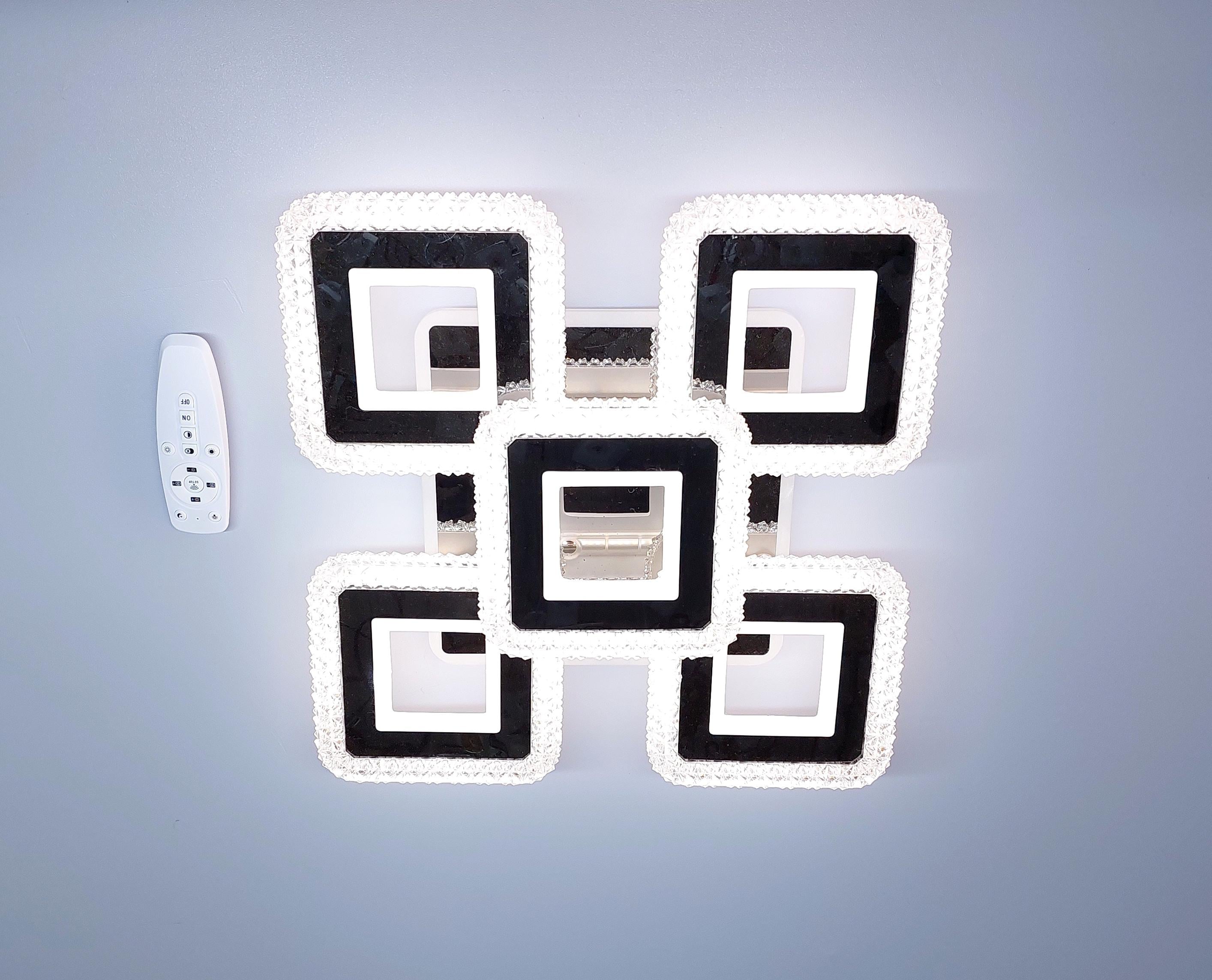 Люстра светодиодная 83/5 BK+RGB с подсветкой 150/28W Черный/Хром (18205135)