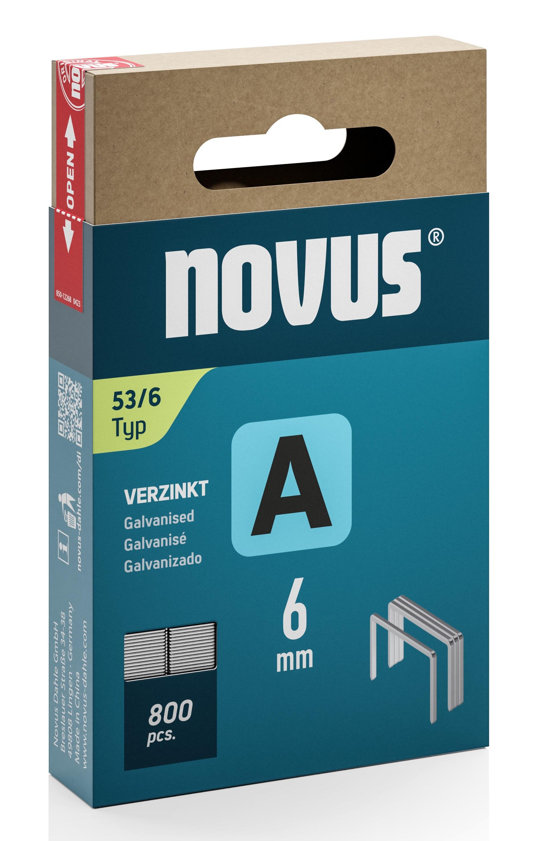 Скоби Novus для будівельного степлера А53 6 мм 800 шт. (042-0776) - фото 1