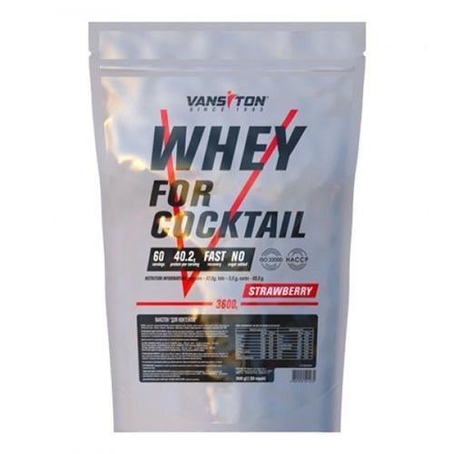 Протеин Vansiton Whey For Coctail 3600 г 60 порций Strawberry