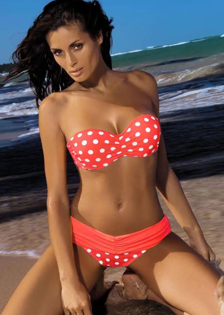 Купальник балконет в горошек Marko Willow 270-1 S Коралловый (LR80334)