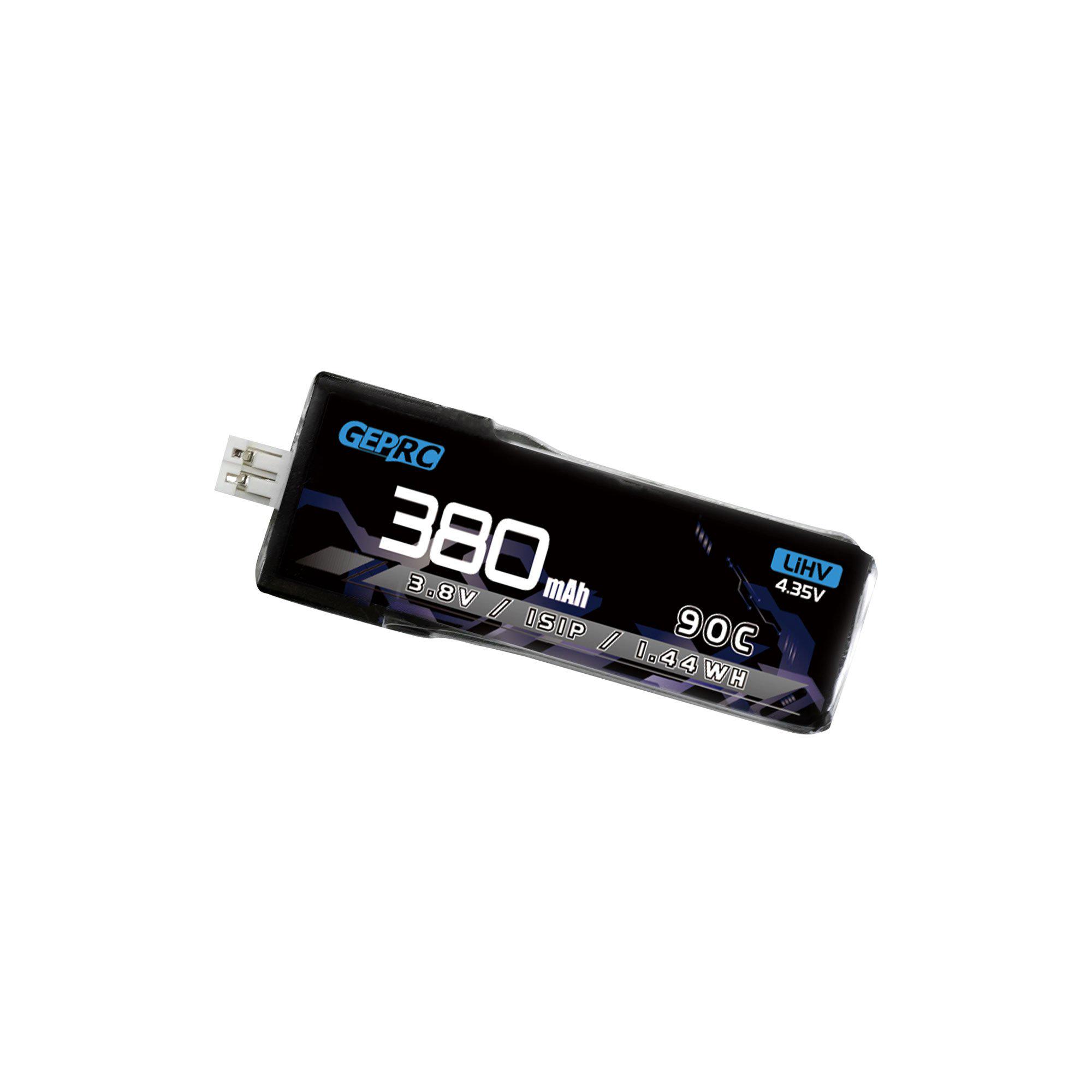 Аккумуляторы GEPRC 1S 380 mAh 90C для 1s дронов с разъемом PH2.0 и С-рейтингом до 180С 2 шт. (194380)
