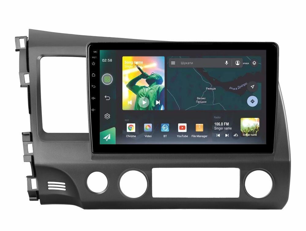 Магнітола штатна Sigma X10464 10 4/64 GB Honda Civic 8 FK FN FD 2005-2012 10" (AR-72307)