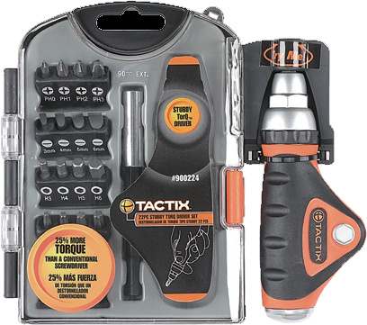 Набір викруток Tactix з тріскачкою/бітами PH/PZ/SL/T/HEX 22 пр. (INSOTOTVN022000TT0)