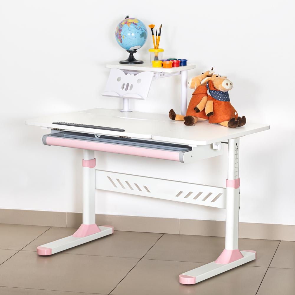 Парта трансформер шкільна ергономічна Evo-kids TH-310 W/PN з полицею Рожевий - фото 6 Парта трансформер шкільна ергономічна Evo-kids TH-310 W/PN з полицею Рожевий - фото 6
