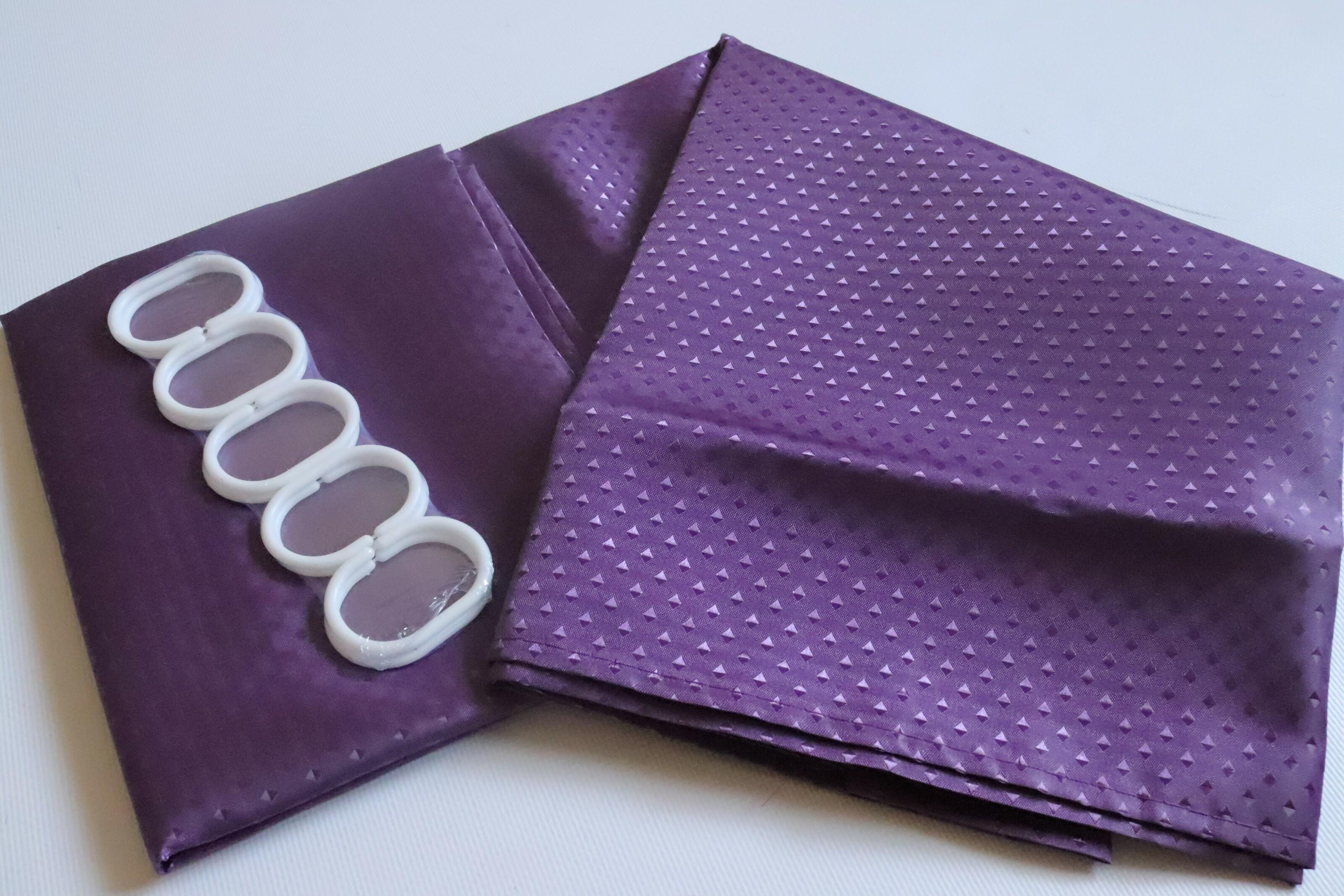 Шторка для ванной однотонная 180x180 см Фиолетовый (5214/violet) - фото 2 Шторка для ванной однотонная 180x180 см Фиолетовый (5214/violet) - фото 2