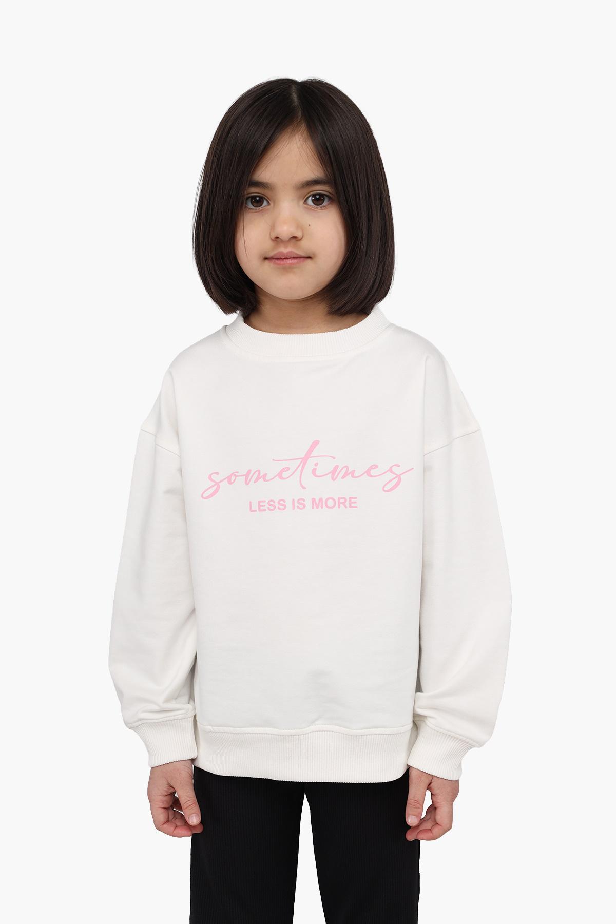 Свитшот детский Yuki для девочки 122 см Молочный (ЦБ-00290541)
