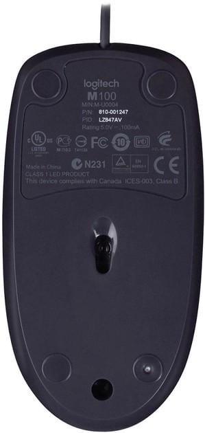 Мышь проводная Logitech B100 Черный - фото 8