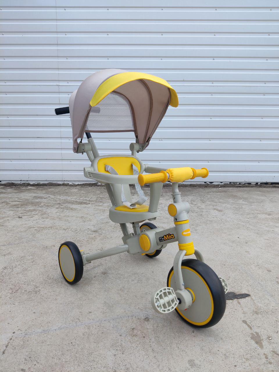 Дитячий велосипед з батьківською ручкою Mamma.Mia 105-2-1 триколісний складний до 60 кг Жовтий (105-2-1r-s) - фото 2