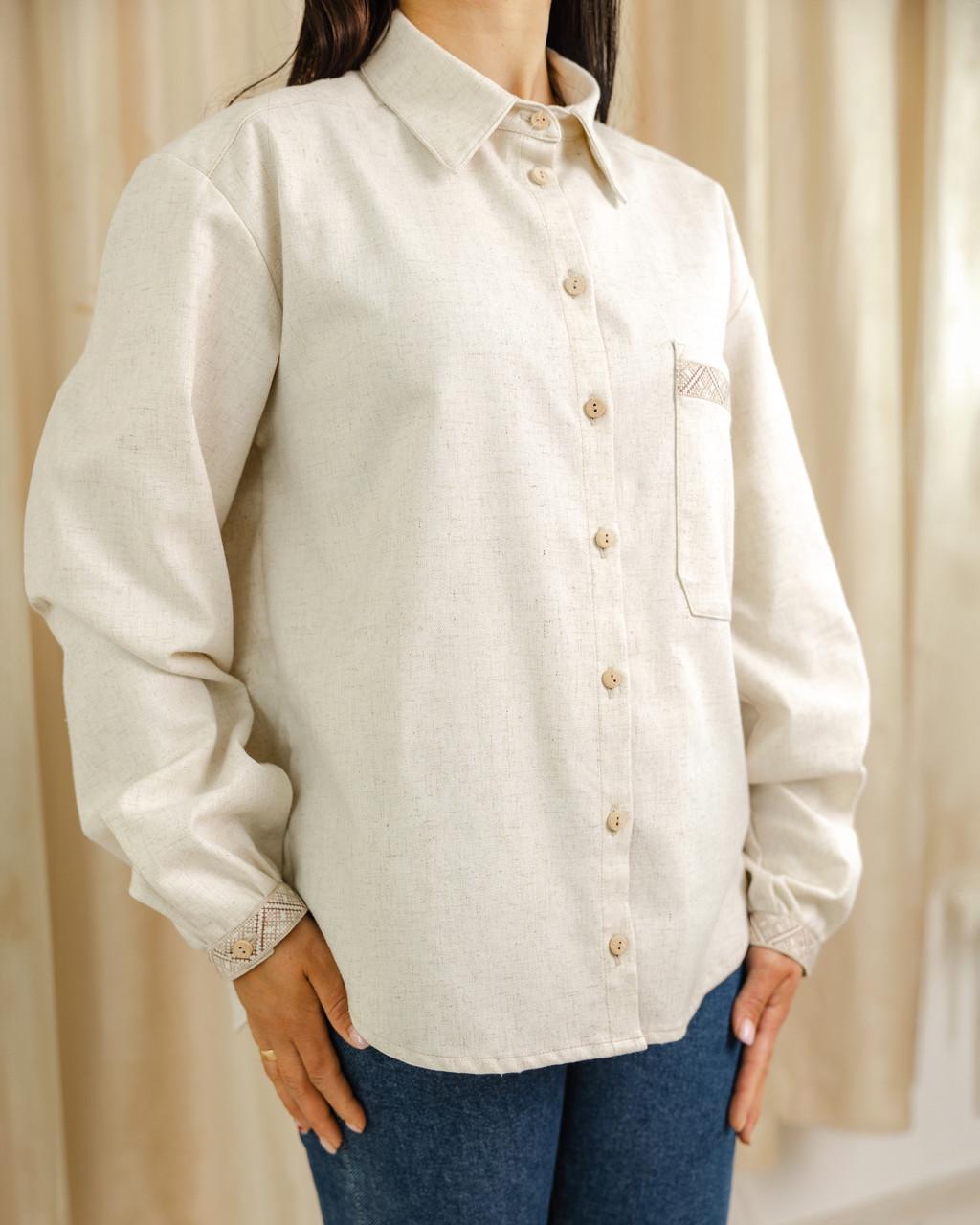Вышитая рубашка женская Яворина льняная M/L (0002203-M/L) - фото 8 Вышитая рубашка женская Яворина льняная M/L (0002203-M/L) - фото 8