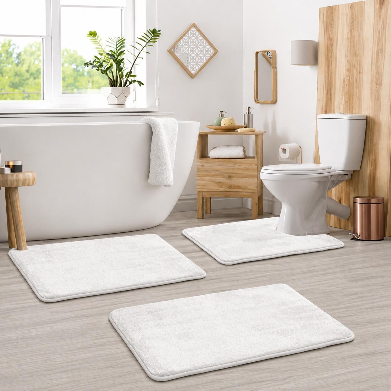 Набір килимків для ванної Decor Comfort з ефектом 3 шт. Білий (8802330)