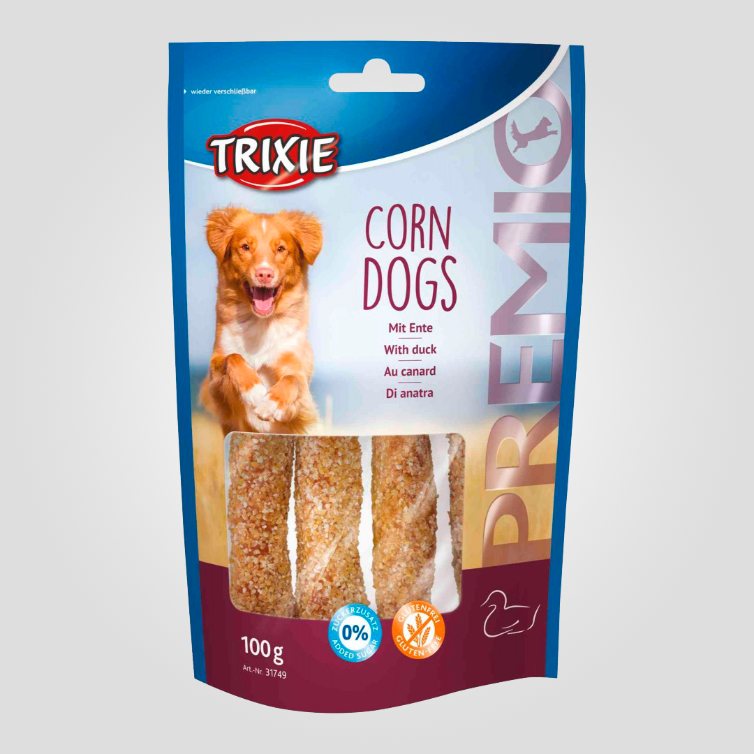 Лакомство для собак Trixie Premio Corn Dogs с уткой и сыромятной кожей 100 г (20505440)