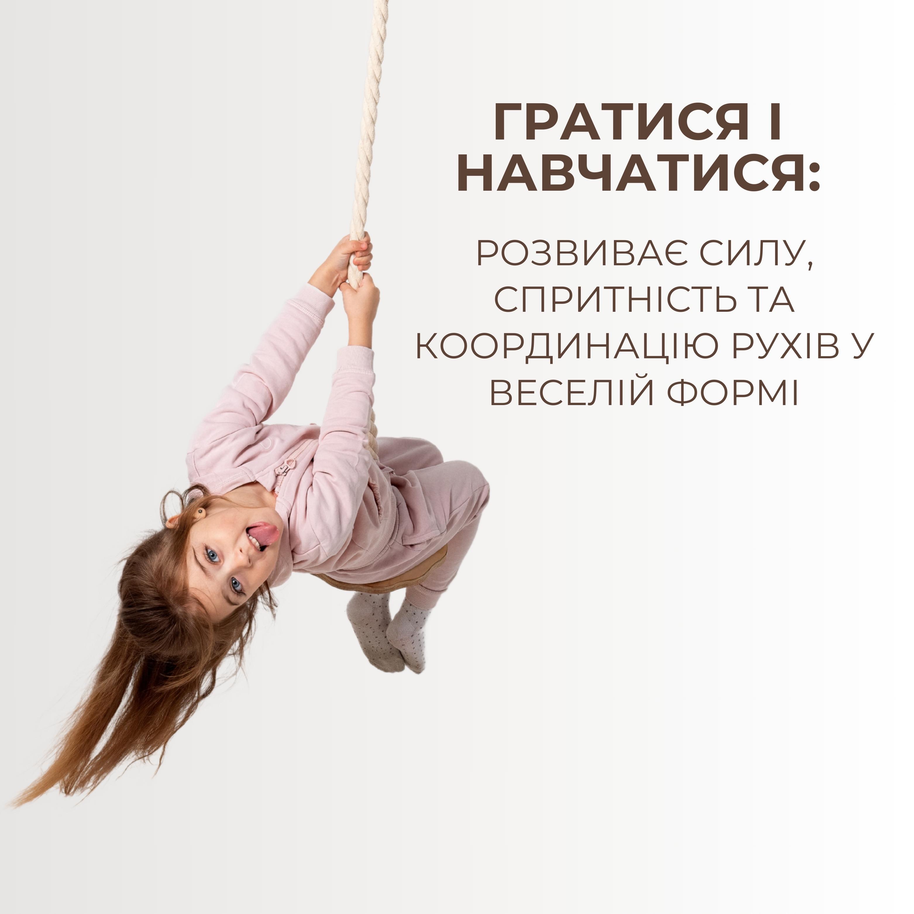 Комплект качелей 3в1 гимнастические кольца/деревянная тарзанка и веревочная лестница (E094) - фото 3