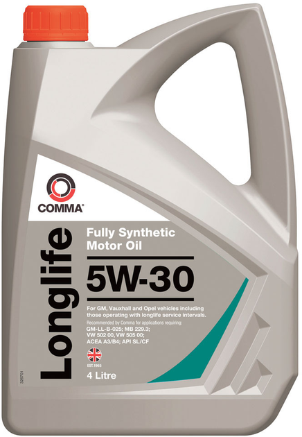 Моторное масло автомобильное COMMA LONG LIFE 5W-30 4 л (GML4L)