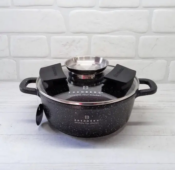 Кастрюля с гранитным покрытием Edenberg 3,3 л Черный (EB-8117) - фото 2 Кастрюля с гранитным покрытием Edenberg 3,3 л Черный (EB-8117) - фото 2