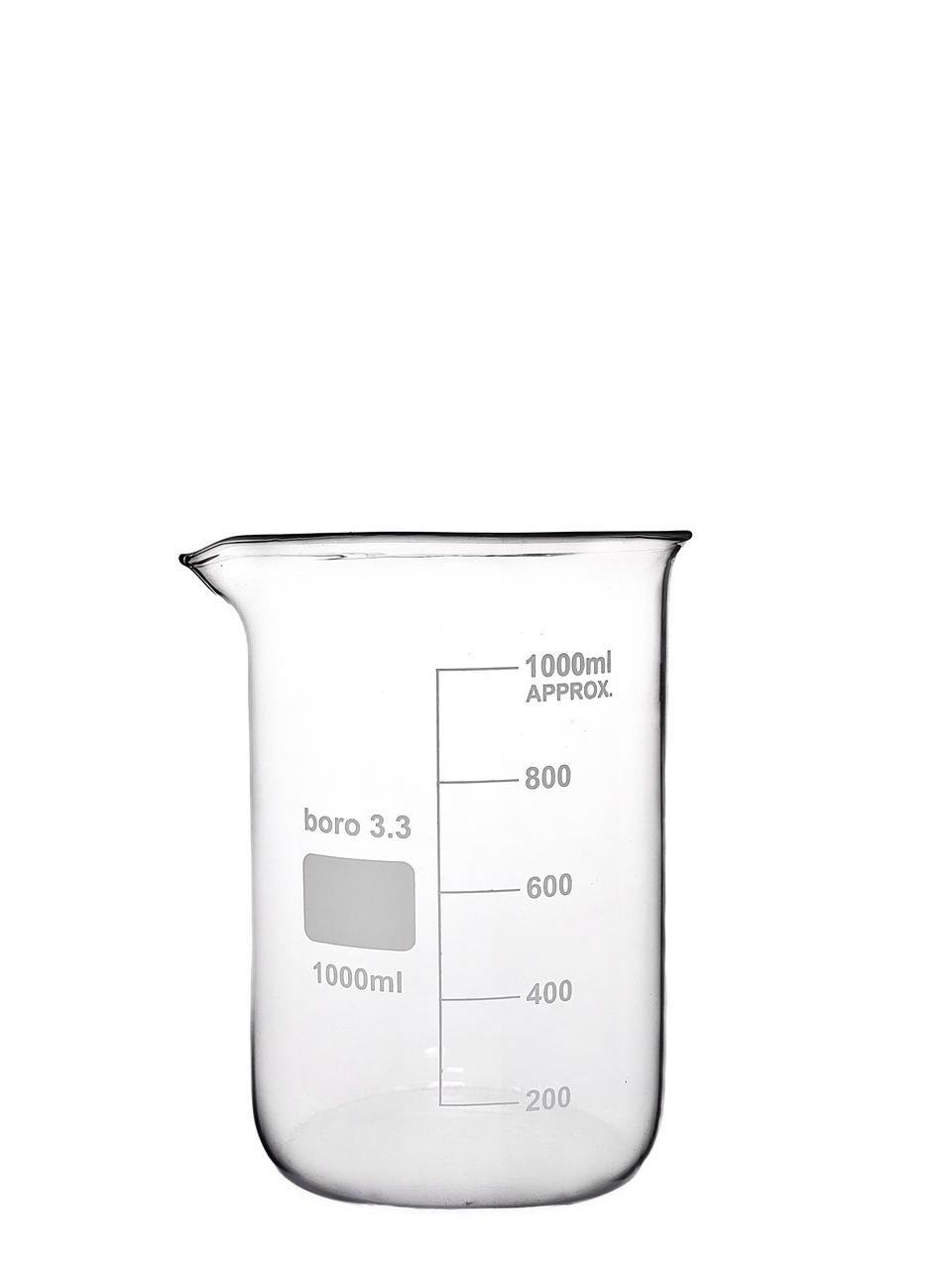 Стакан хімічний Boro 3.3 низький з мітками та носиком 1000 мл (879580507)