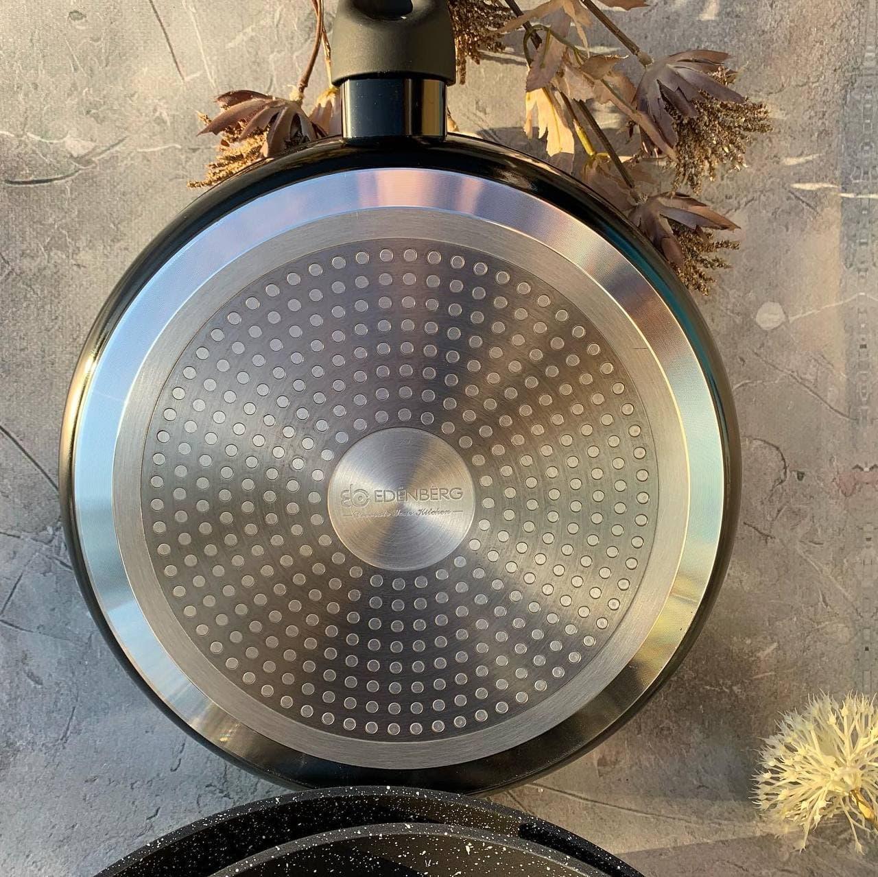 Набір сковорідок Edenberg з антипригарним мармуровим покриттям 3 шт. 20/24/28 см (EB-1731) - фото 4