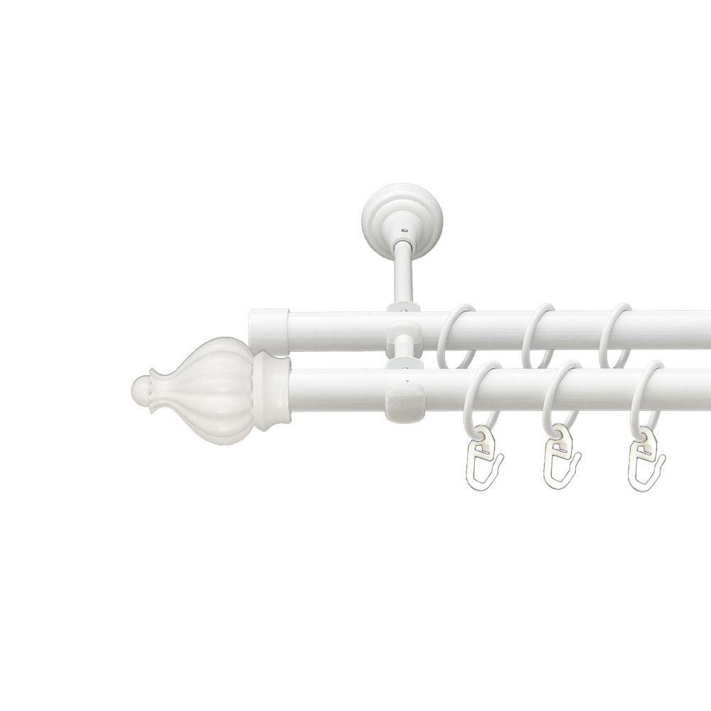 Карниз Orvit Таджа металевий дворядний відкритий гладка труба кільце металеве 19/19 мм 200 см Арктіс (00-00021278)