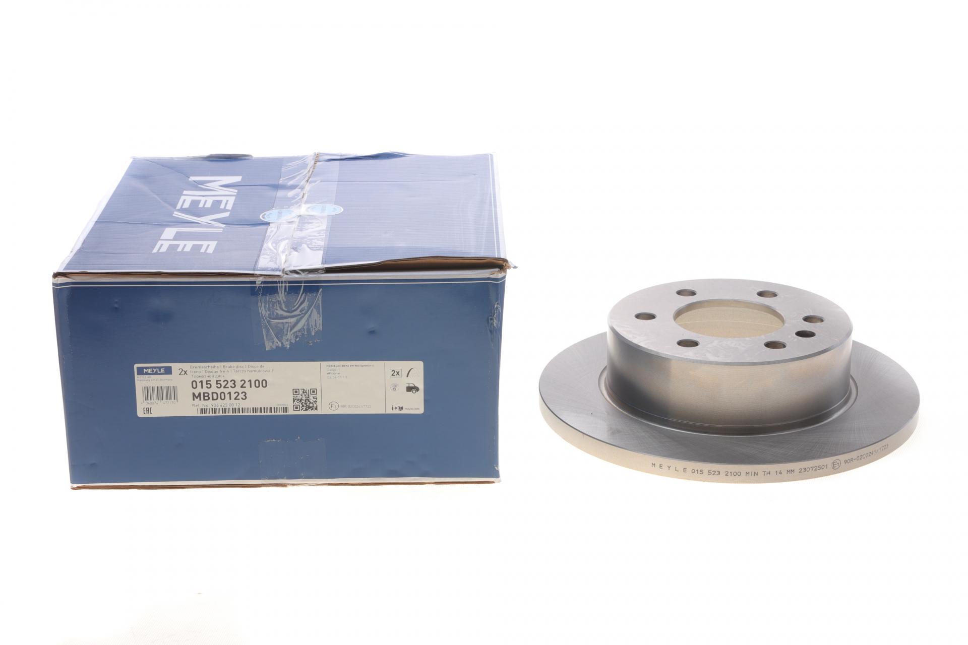 Диск тормозной задний Meyle для Mercedes Sprinter 208-319 06- 298x16,3 мм (015 523 2100)