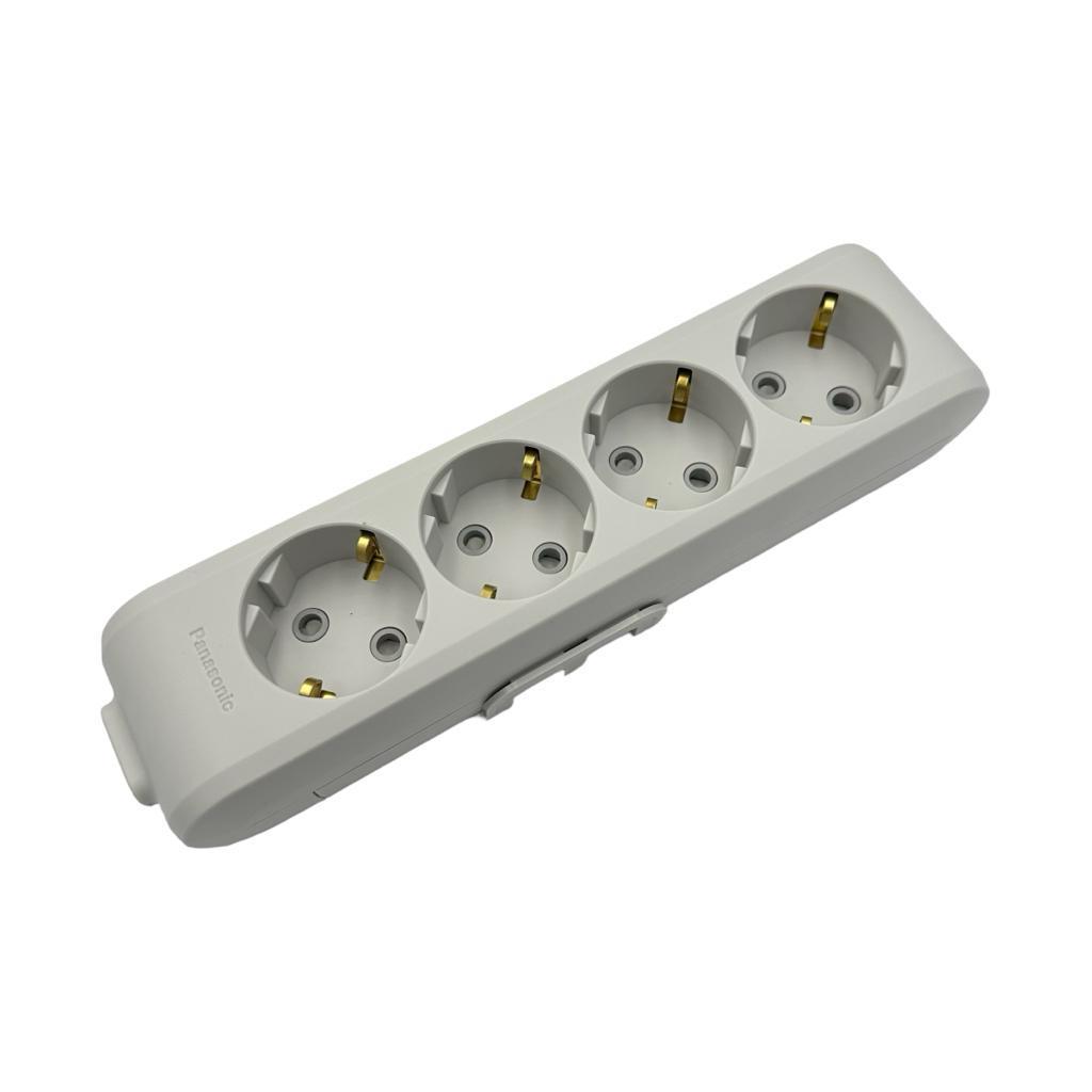 Колодка 4 гнезда Panasonic X-tendia с з/з с защитными шторками Серый